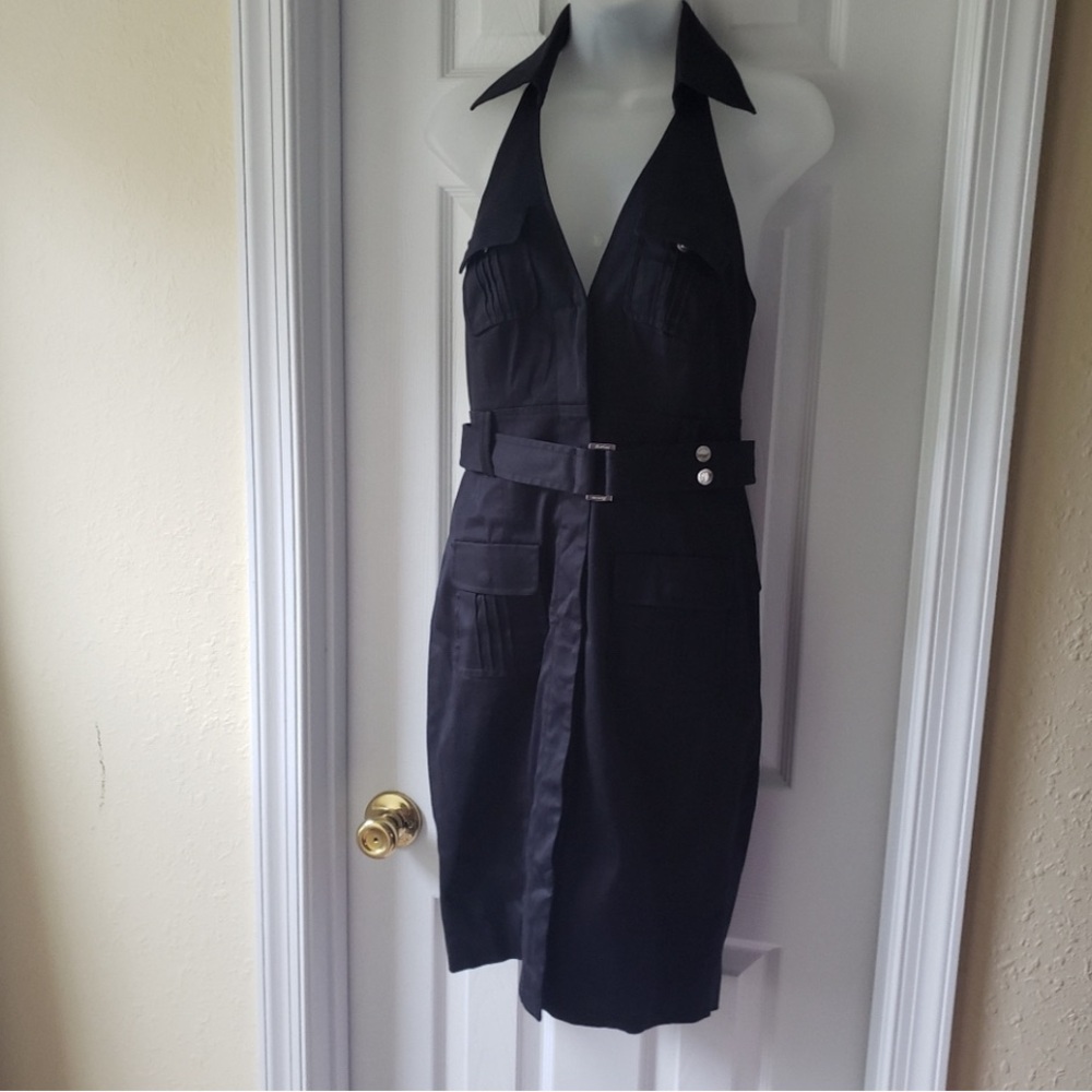 Marciano Black Halter Open Back Dress Size 6